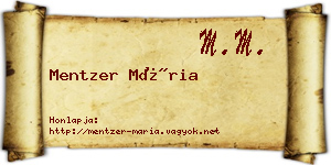 Mentzer Mária névjegykártya